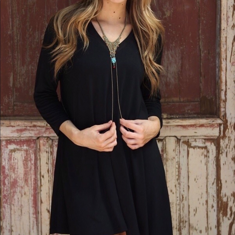 CREW NECK SWING MINI DRESS - Picture 4 of 4
